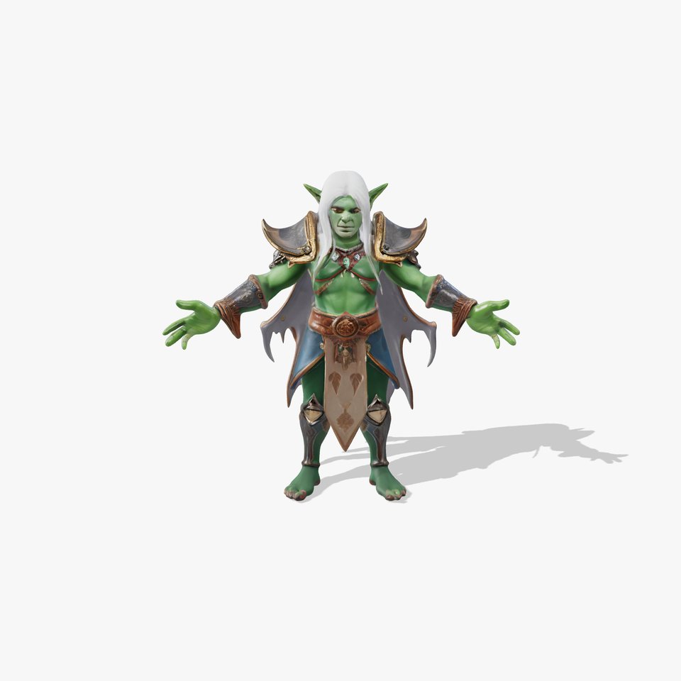 Fantasy Elven Sorcerer Character Model  Rigged and Animated
